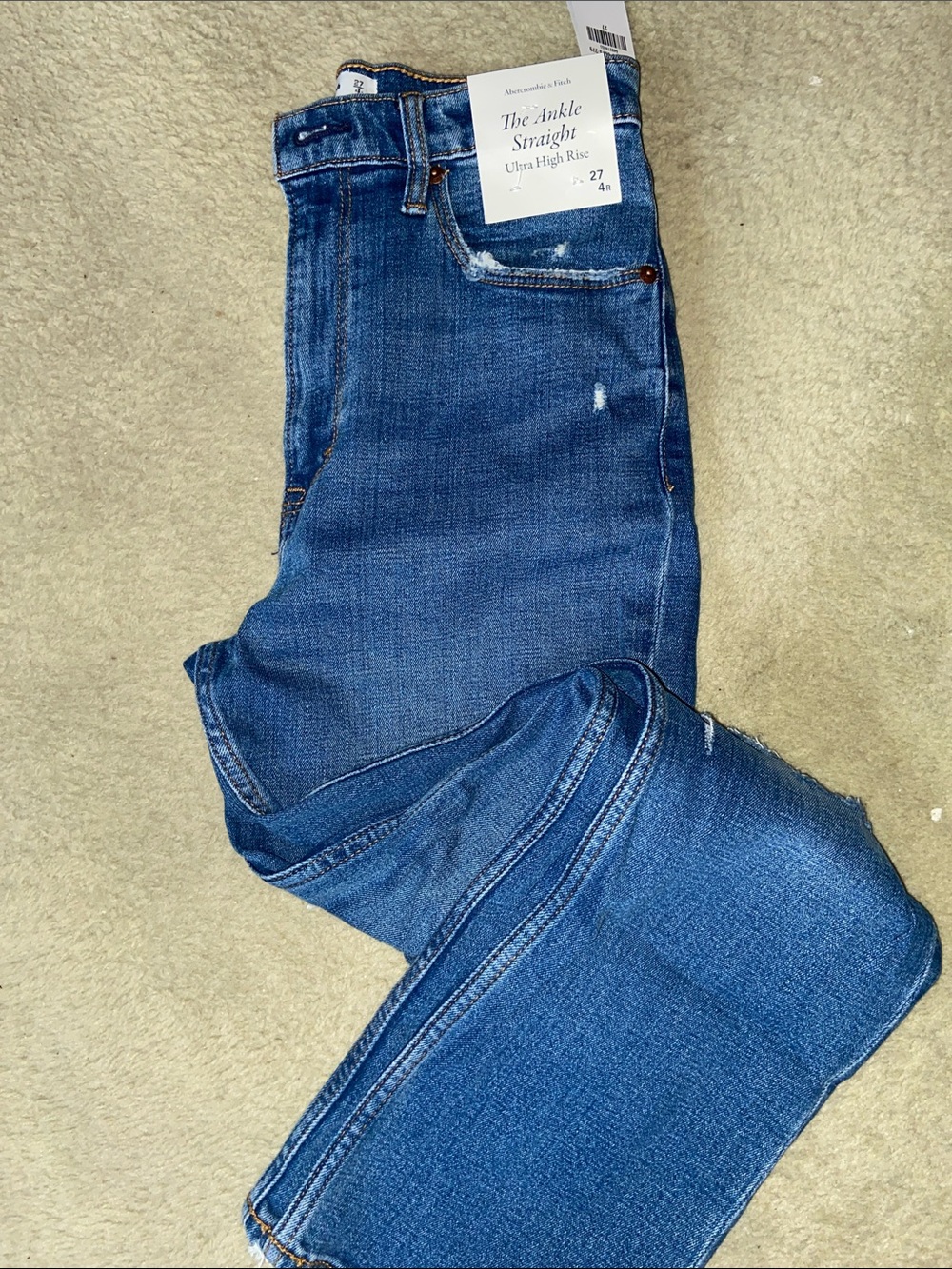 Abercrombie & Fitch Women's Straight Leg Jeans - Medium Blue